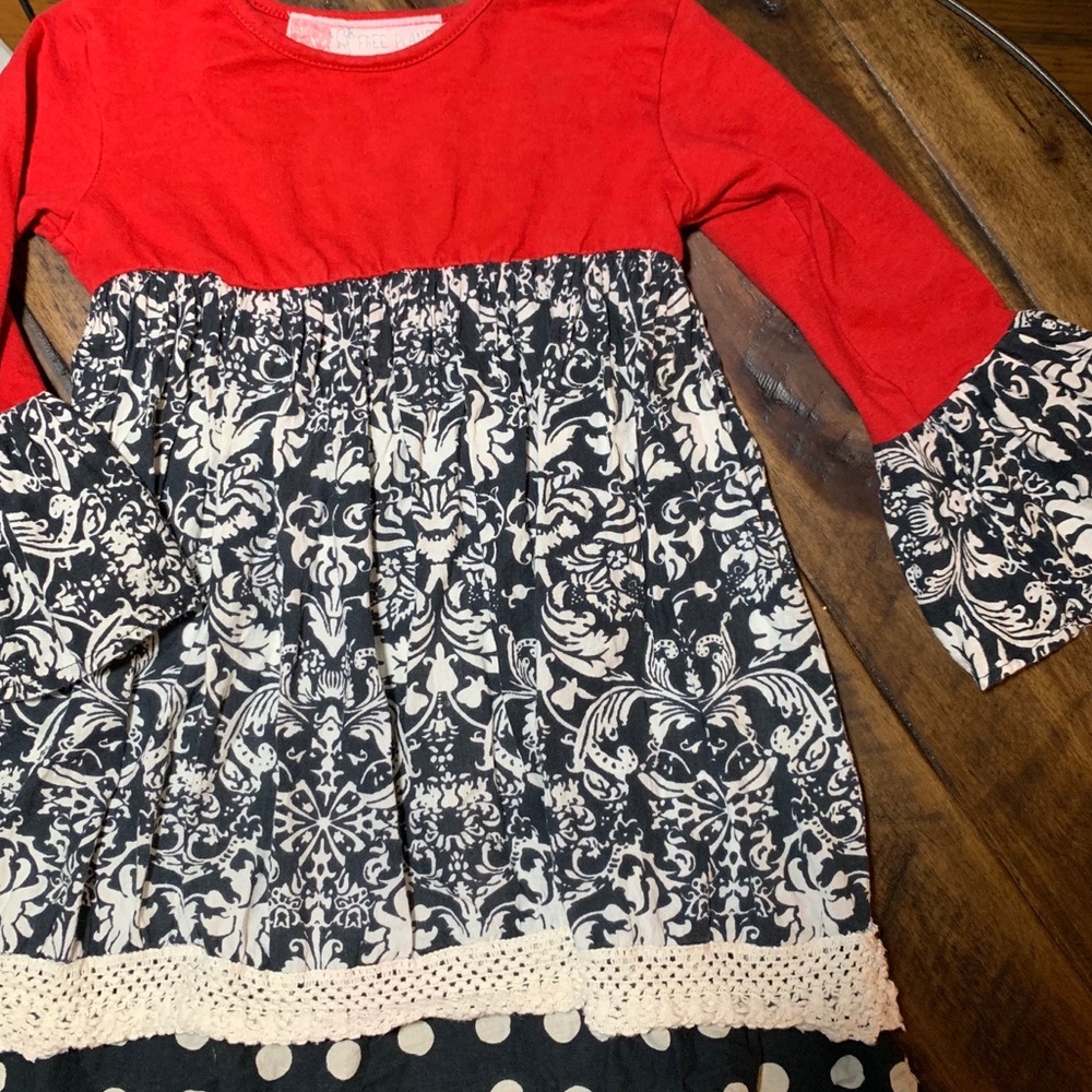 Free Planet red and black paisley dress - Picture 1 of 4